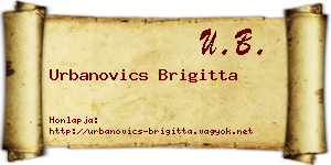 Urbanovics Brigitta névjegykártya